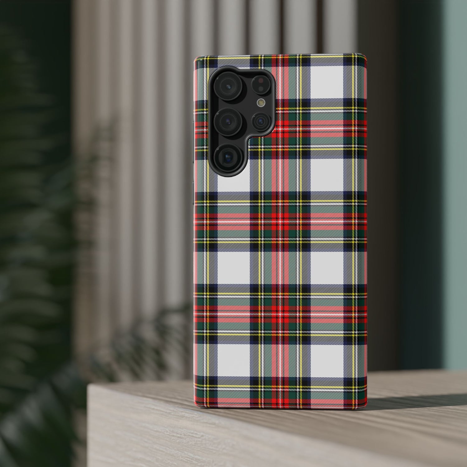 Christmas Holiday Tartan Plaid Impact-Resistant Phone Case, iPhone, Samsung