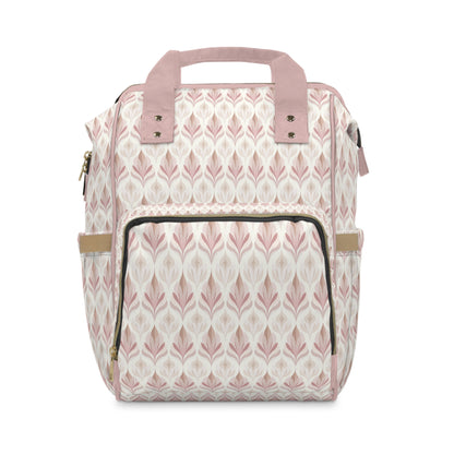 Boho Pink and Cream Multifunctional Diaper Backpack