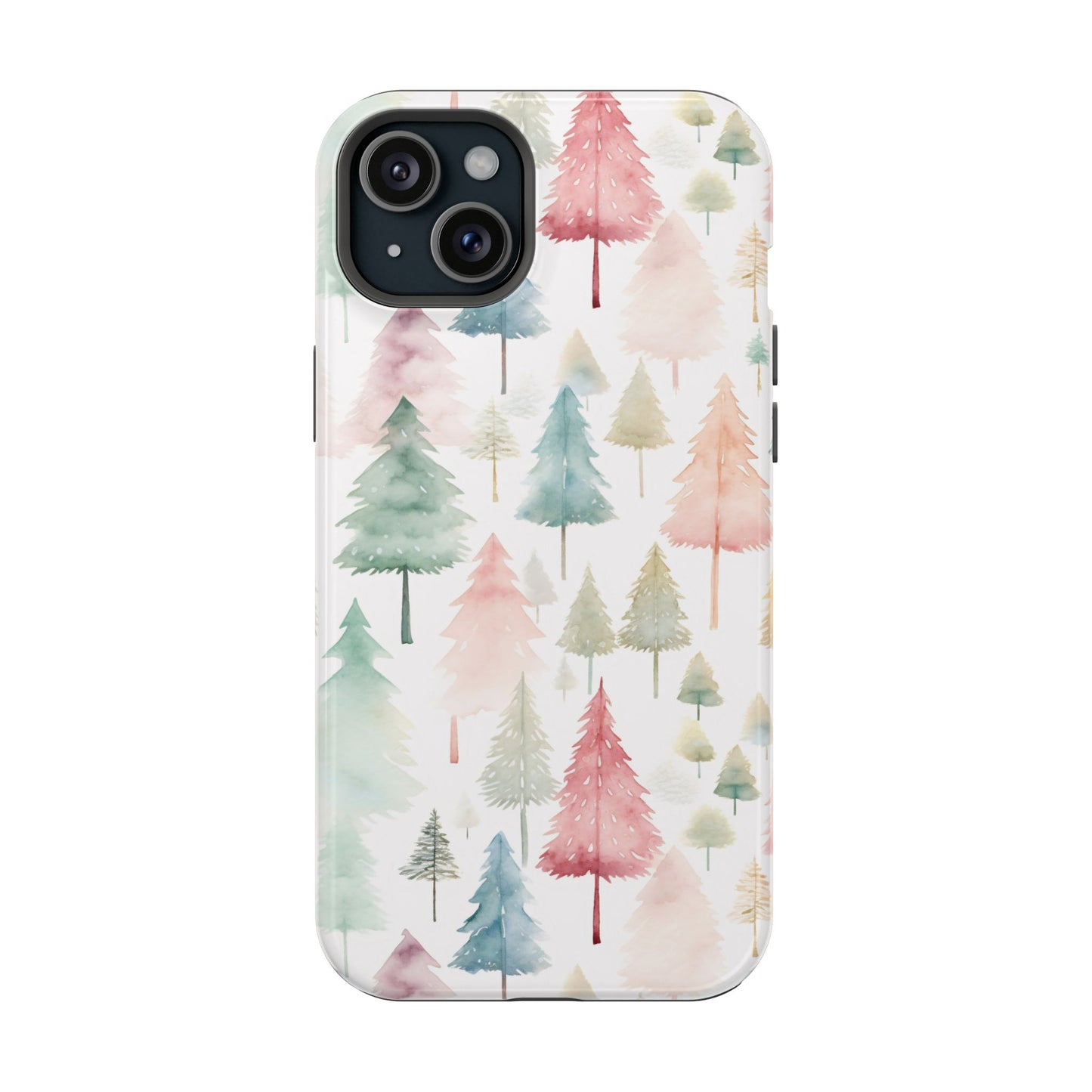 Watercolor Christmas Trees Impact-Resistant Phone Case