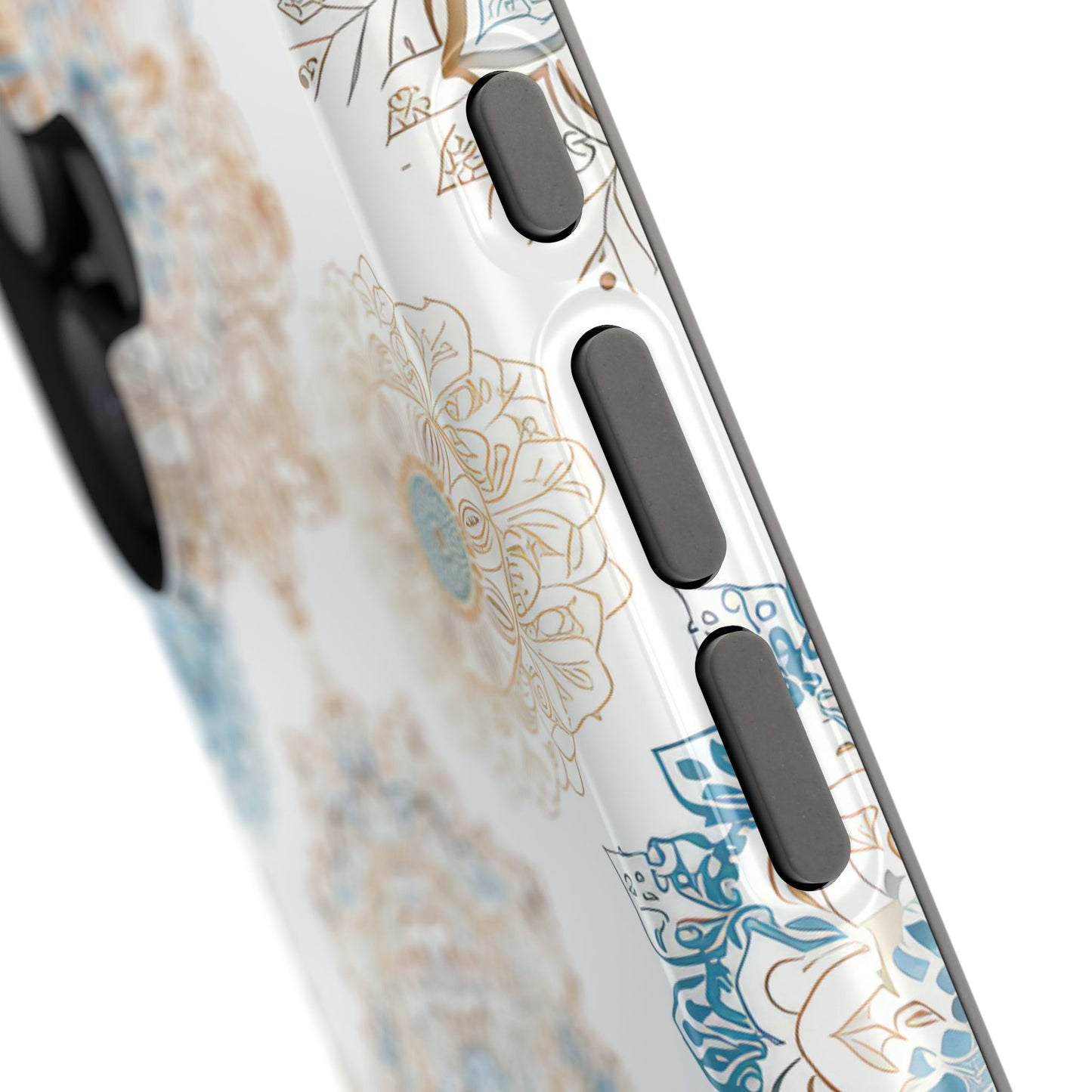 Impact-Resistant Cases, Blue Gold Boho Fun