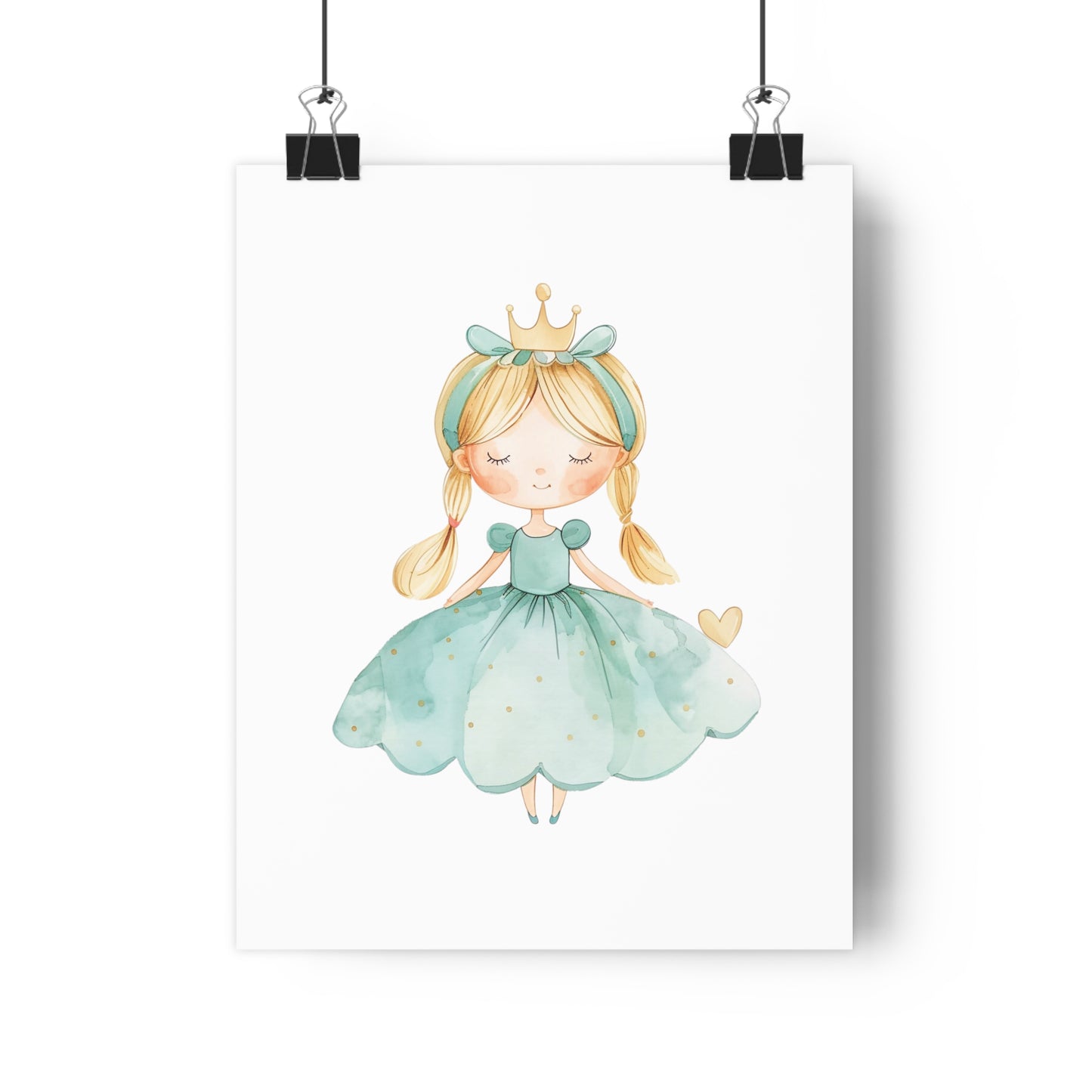 Giclée Art Print Watercolor Teal Princess 3