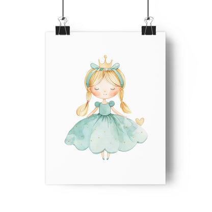 Giclée Art Print Watercolor Teal Princess 3