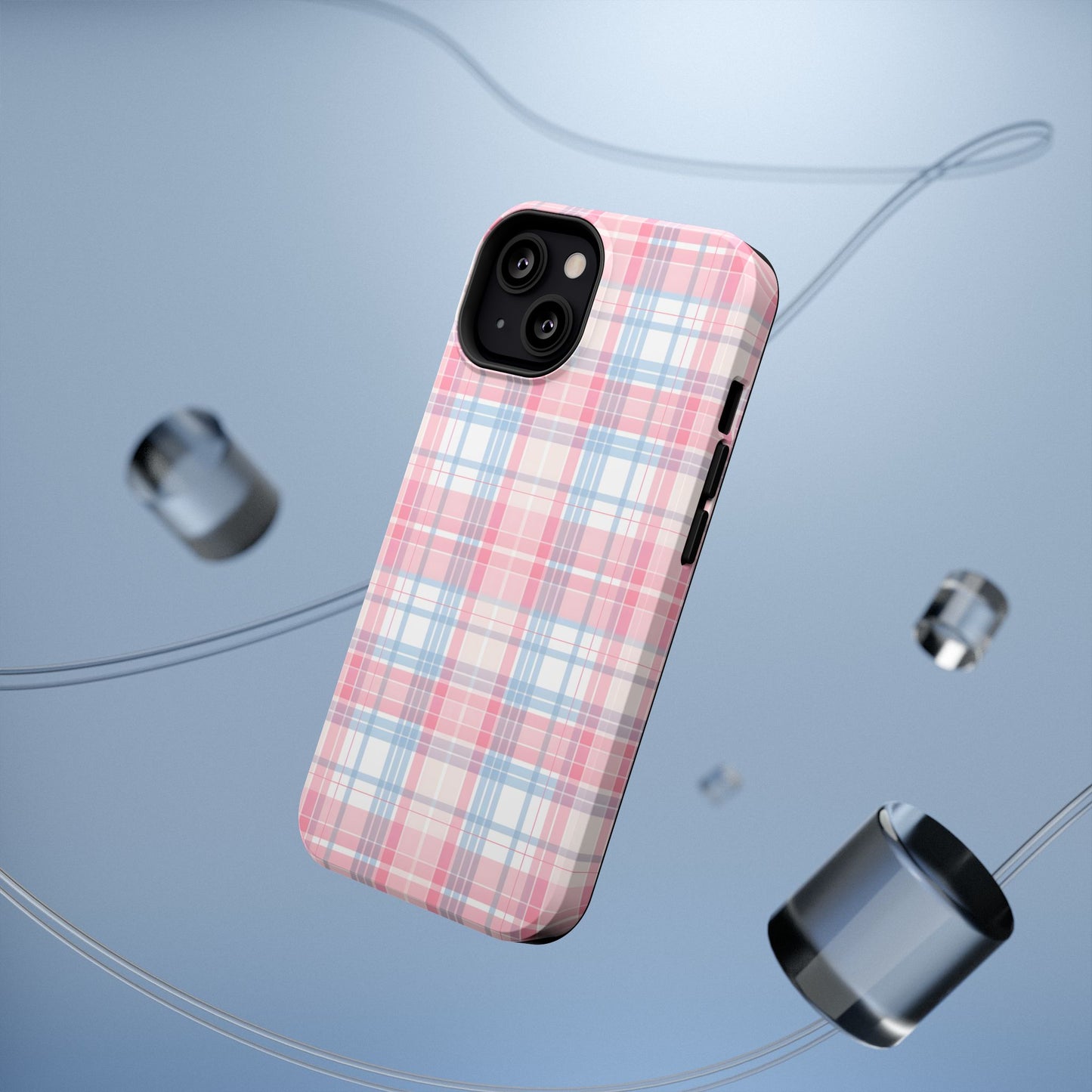 Impact-Resistant Cases-Spring Plaid Pink Blue