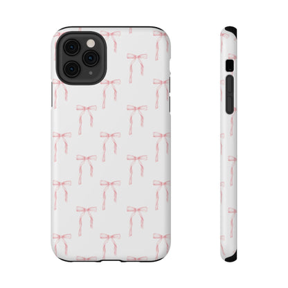 Watercolor Coquette Pink Bows Impact-Resistant Phone Case