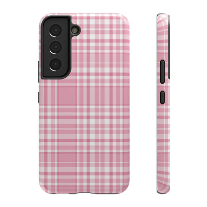 Impact-Resistant Phone Case - Easter Plaid Pink