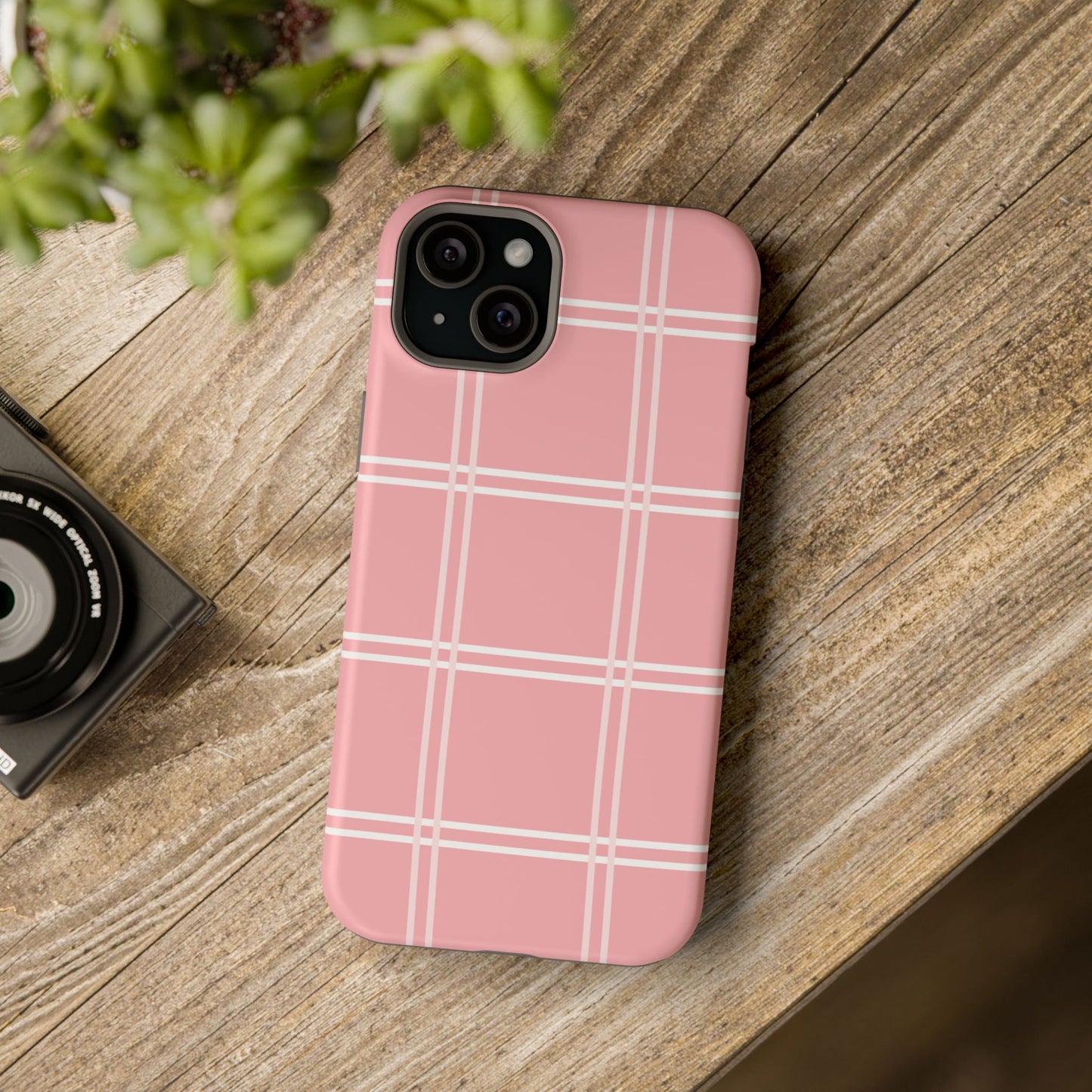 Impact-Resistant Phone Case -Girly Plaid