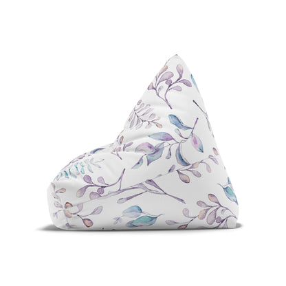 Elegant Lavender Floral Bean Bag Chair Cover