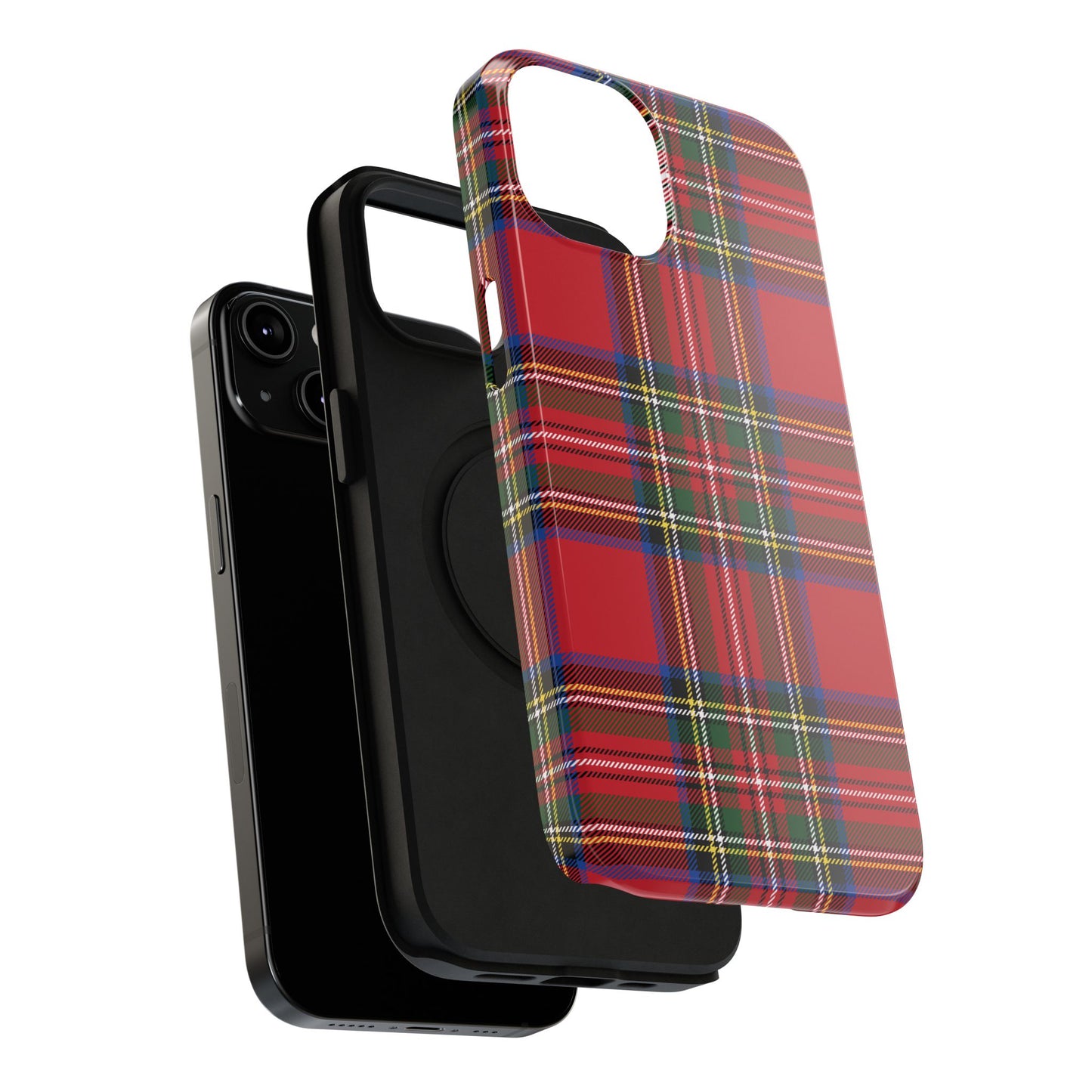 Impact-Resistant Phone Case-Holiday Tartan Plaid Red