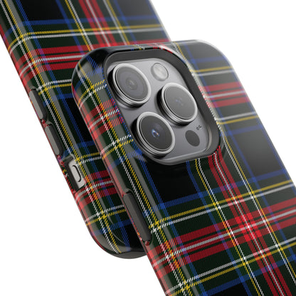 Impact-Resistant Holiday Phone Case-Christmas Tartan Plaid Black