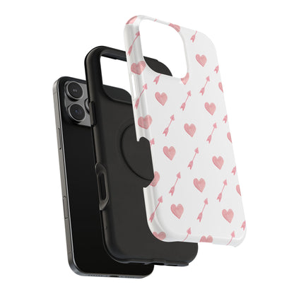 Impact-Resistant Cases - Valentine's Day Watercolor Arrow Hearts