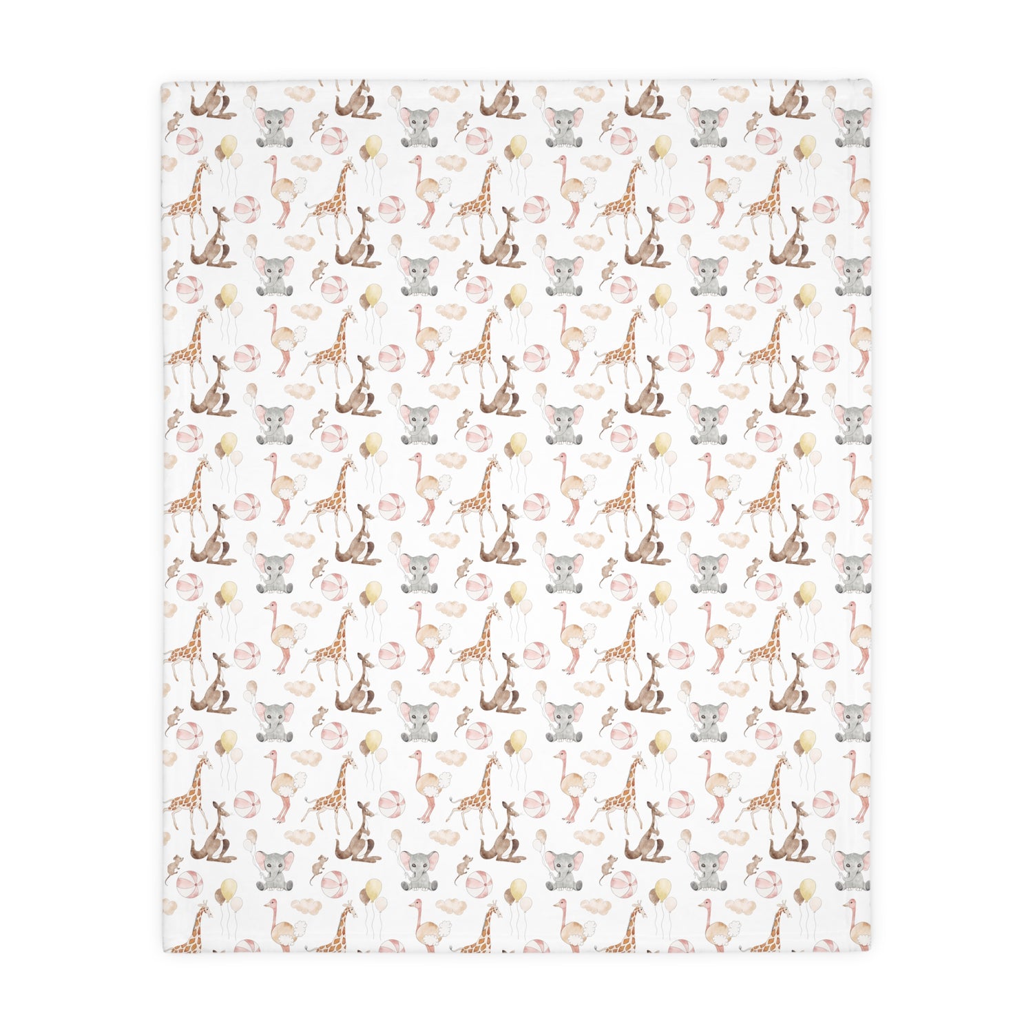 Velveteen Microfiber Two-sided Blanket Watercolor Circus Animals