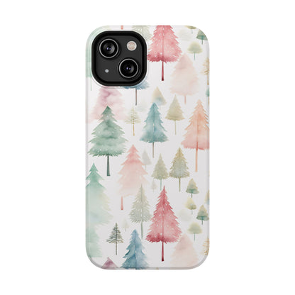 Watercolor Christmas Trees Impact-Resistant Phone Case