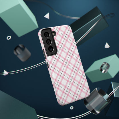 Impact-Resistant Phone Case - Pink Black Plaid