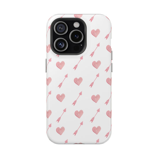 Impact-Resistant Cases - Valentine's Day Watercolor Arrow Hearts