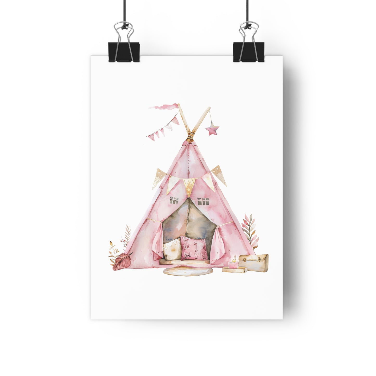 Giclée Art Print Watercolor Pajama Party Tent Fort