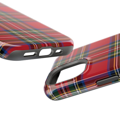 Impact-Resistant Phone Case-Holiday Tartan Plaid Red