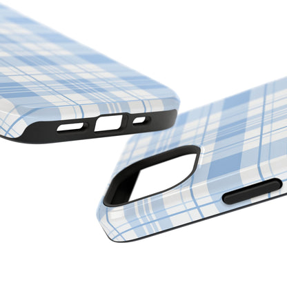 Impact-Resistant Phone Case - Easter Plaid Blue