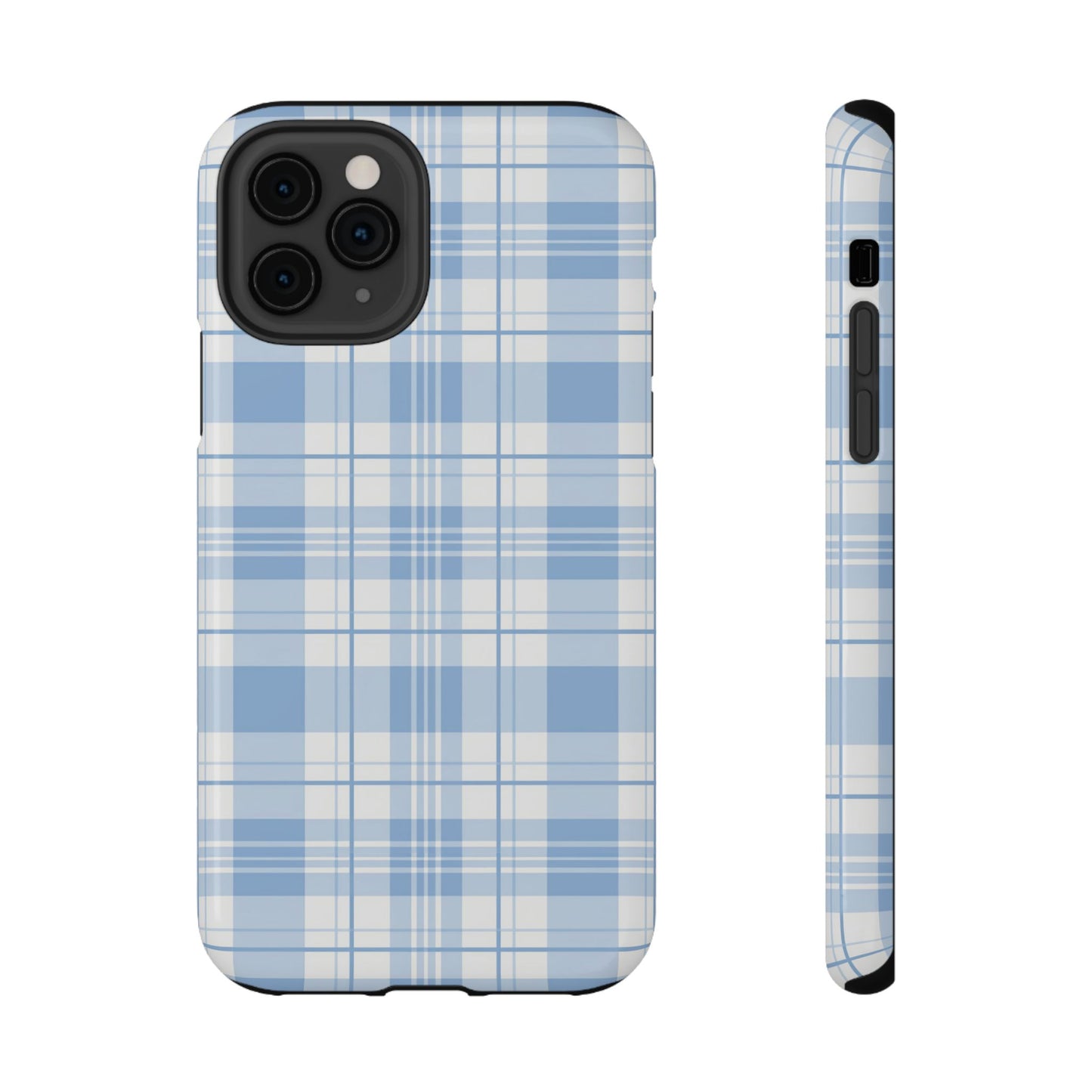 Impact-Resistant Phone Case - Easter Plaid Blue