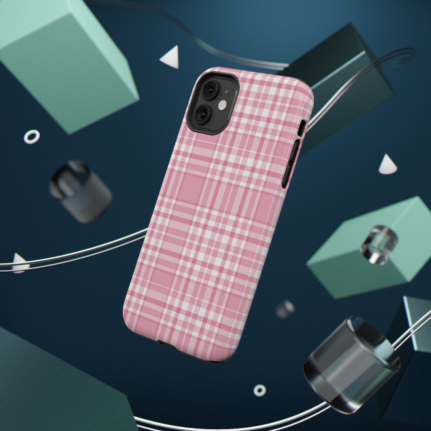 Impact-Resistant Phone Case - Easter Plaid Pink