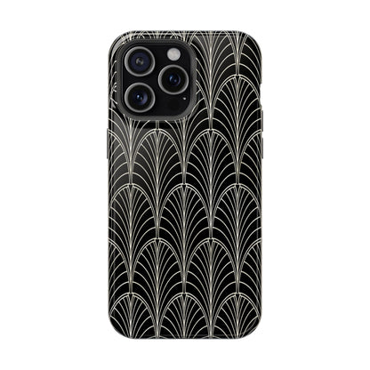 Impact-Resistant Phone Case- Art Deco Black Beige