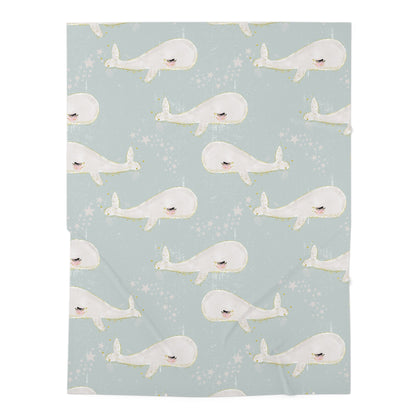 Classic Beach Baby Whales Baby Swaddle Blanket