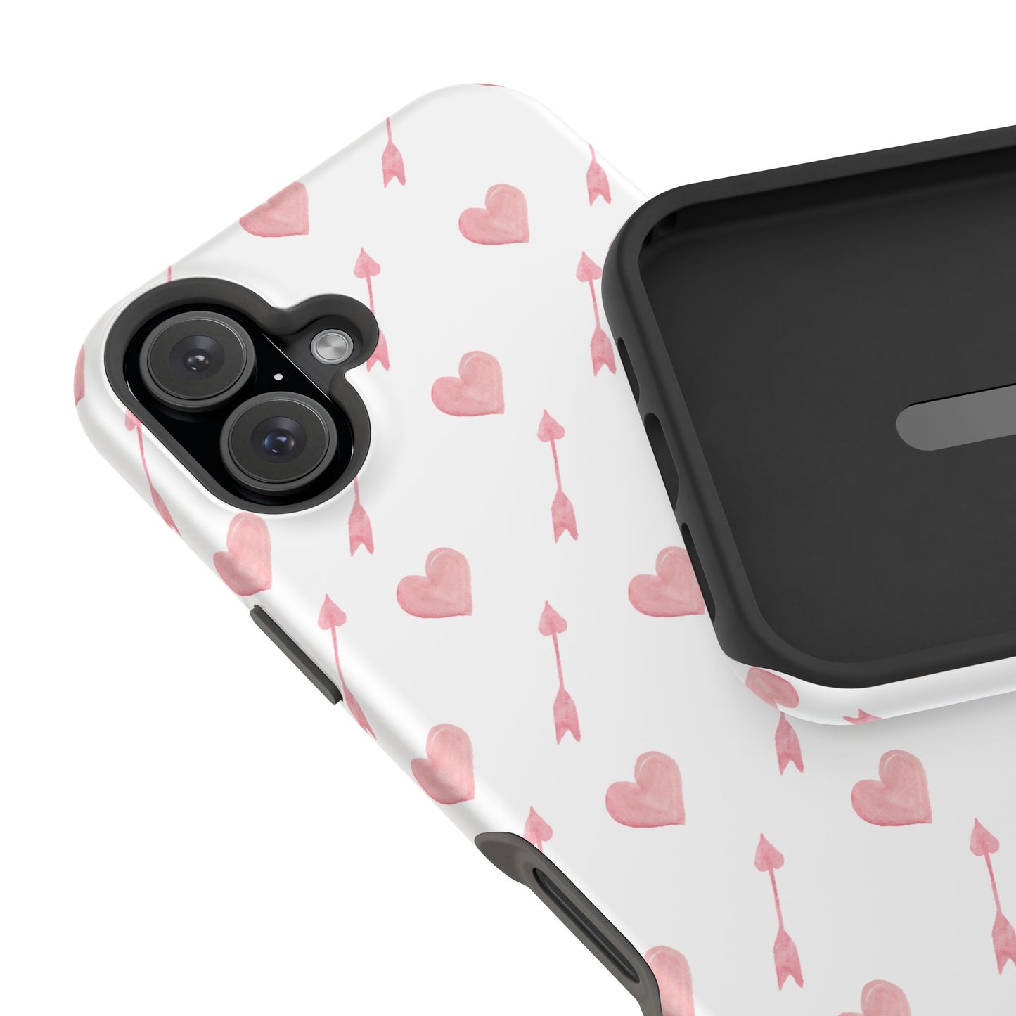 Impact-Resistant Cases - Valentine's Day Watercolor Arrow Hearts