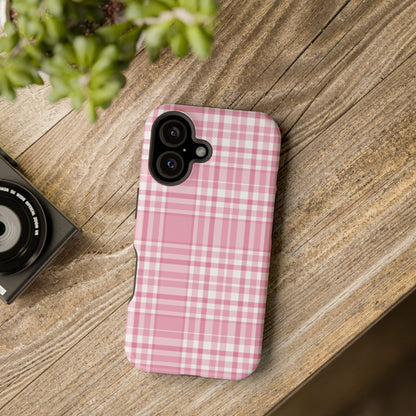 Impact-Resistant Phone Case - Easter Plaid Pink