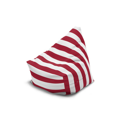 Nautical Stripe Red Bean Bag Chair Cover