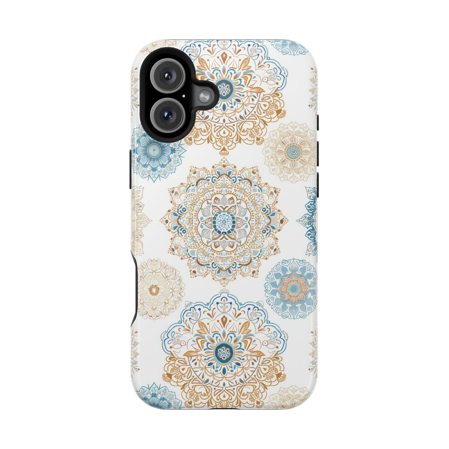 Impact-Resistant Cases, Blue Gold Boho Fun