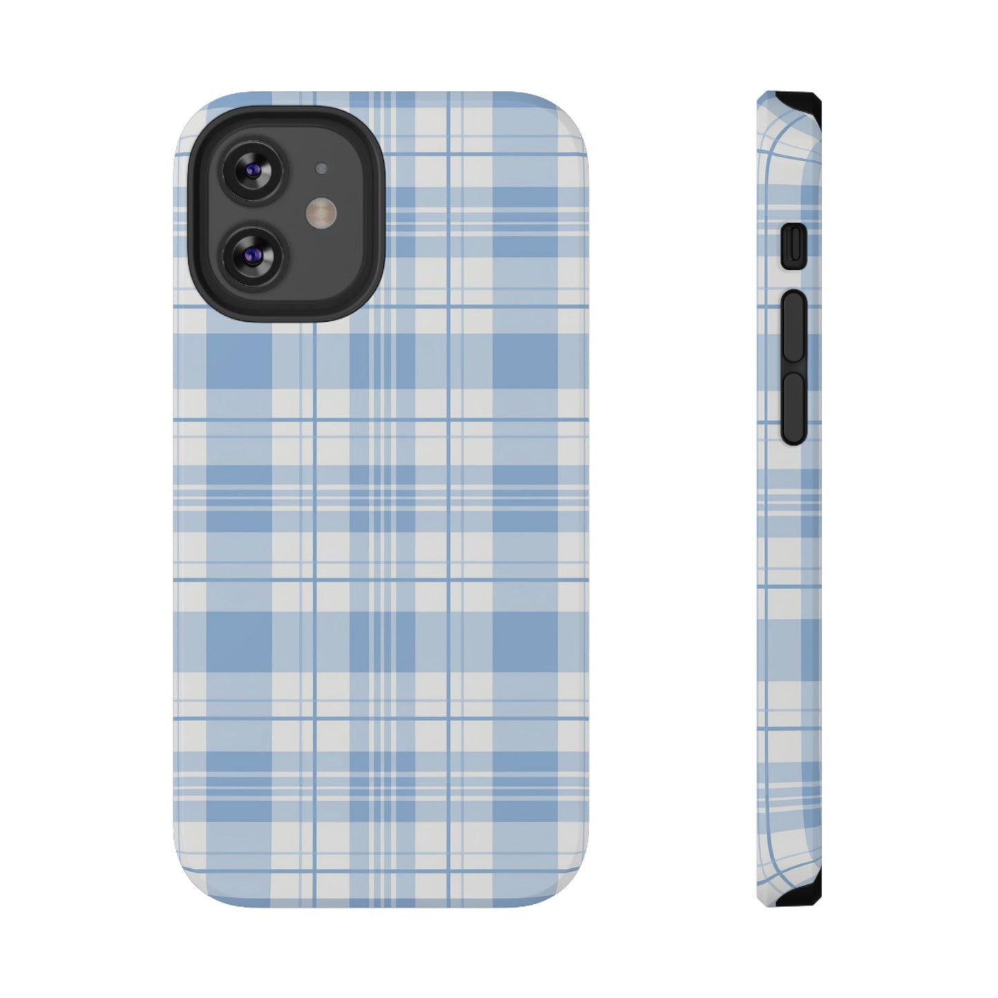 Impact-Resistant Phone Case - Easter Plaid Blue