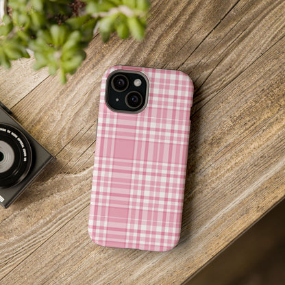 Impact-Resistant Phone Case - Easter Plaid Pink