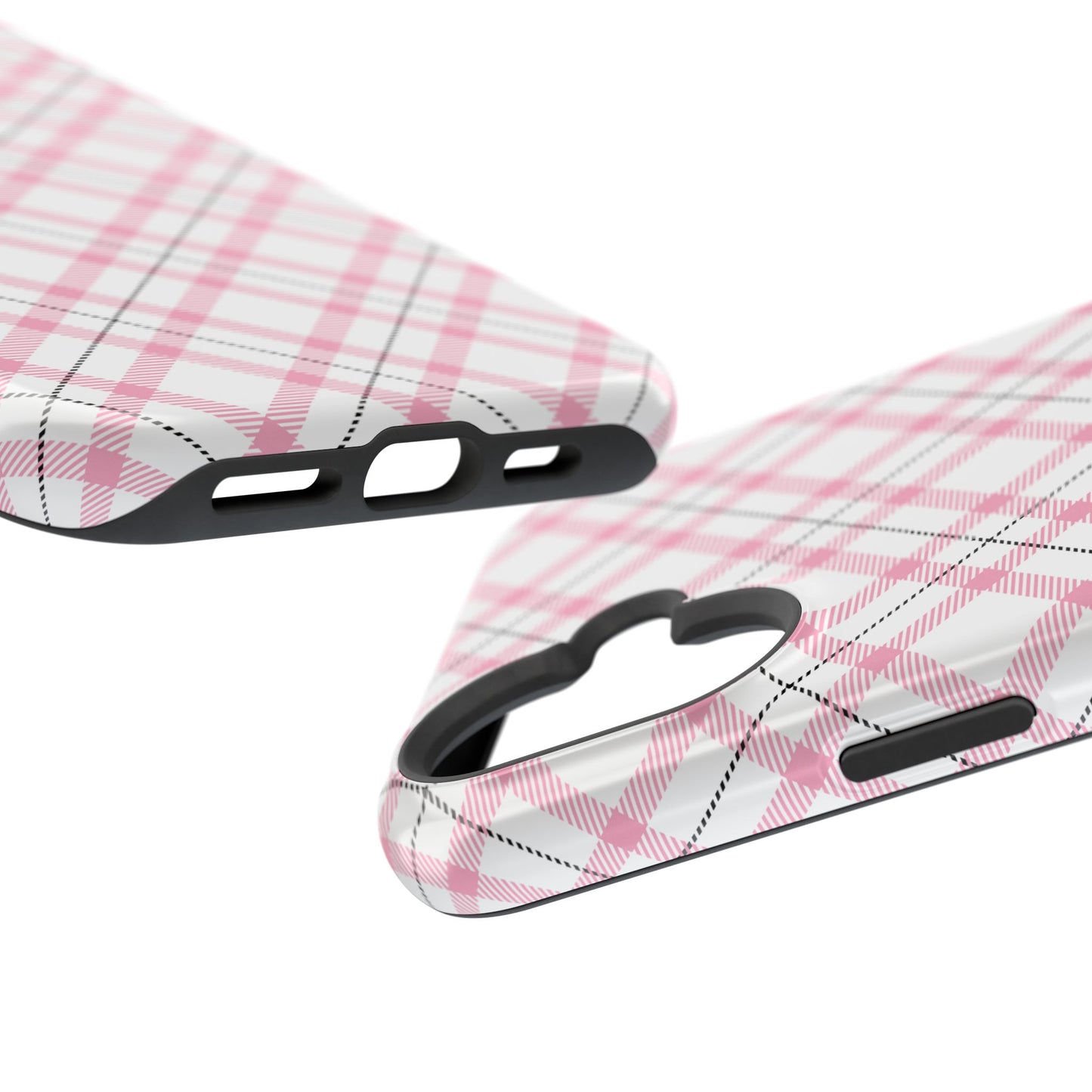 Impact-Resistant Phone Case - Pink Black Plaid