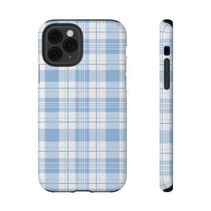 Impact-Resistant Phone Case - Easter Plaid Blue