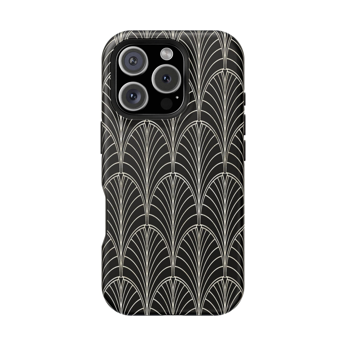 Impact-Resistant Phone Case- Art Deco Black Beige