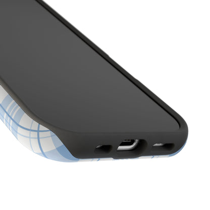 Impact-Resistant Phone Case - Easter Plaid Blue