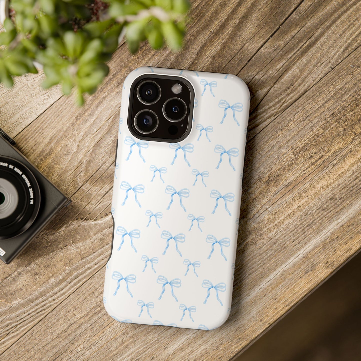 Coquette Blue Bows Impact-Resistant Phone Cases