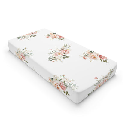 Baby Changing Pad Cover Elegant Coral Floral