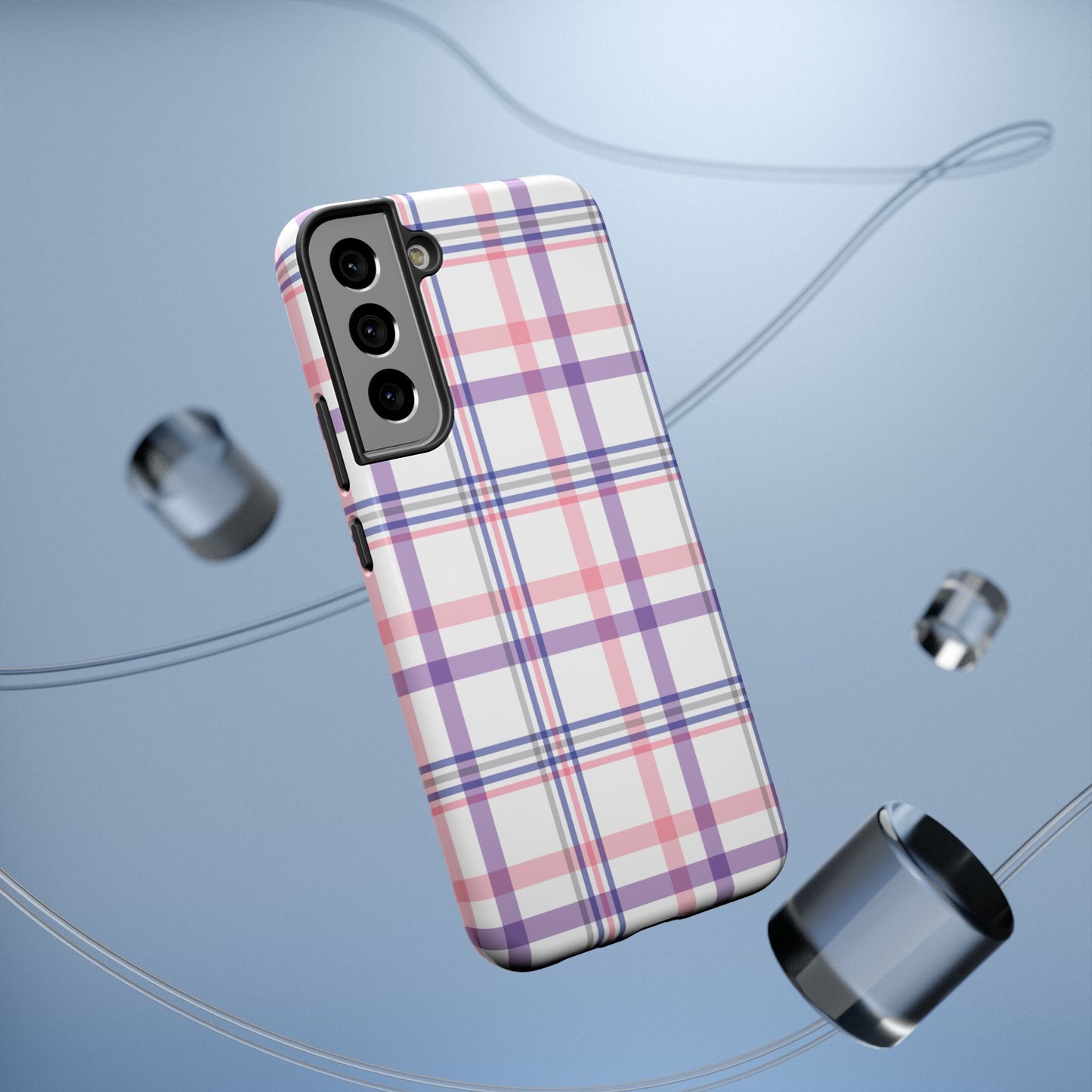 Impact-Resistant Cases - Spring Plaid Pink Purple