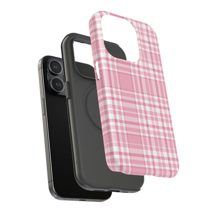 Impact-Resistant Phone Case - Easter Plaid Pink