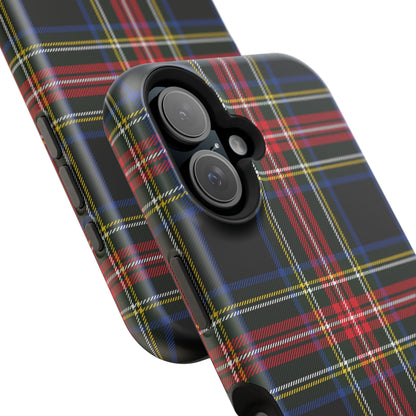 Impact-Resistant Holiday Phone Case-Christmas Tartan Plaid Black