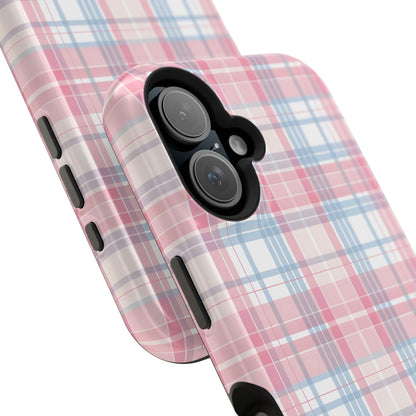 Impact-Resistant Cases-Spring Plaid Pink Blue