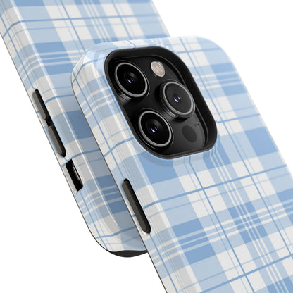 Impact-Resistant Phone Case - Easter Plaid Blue