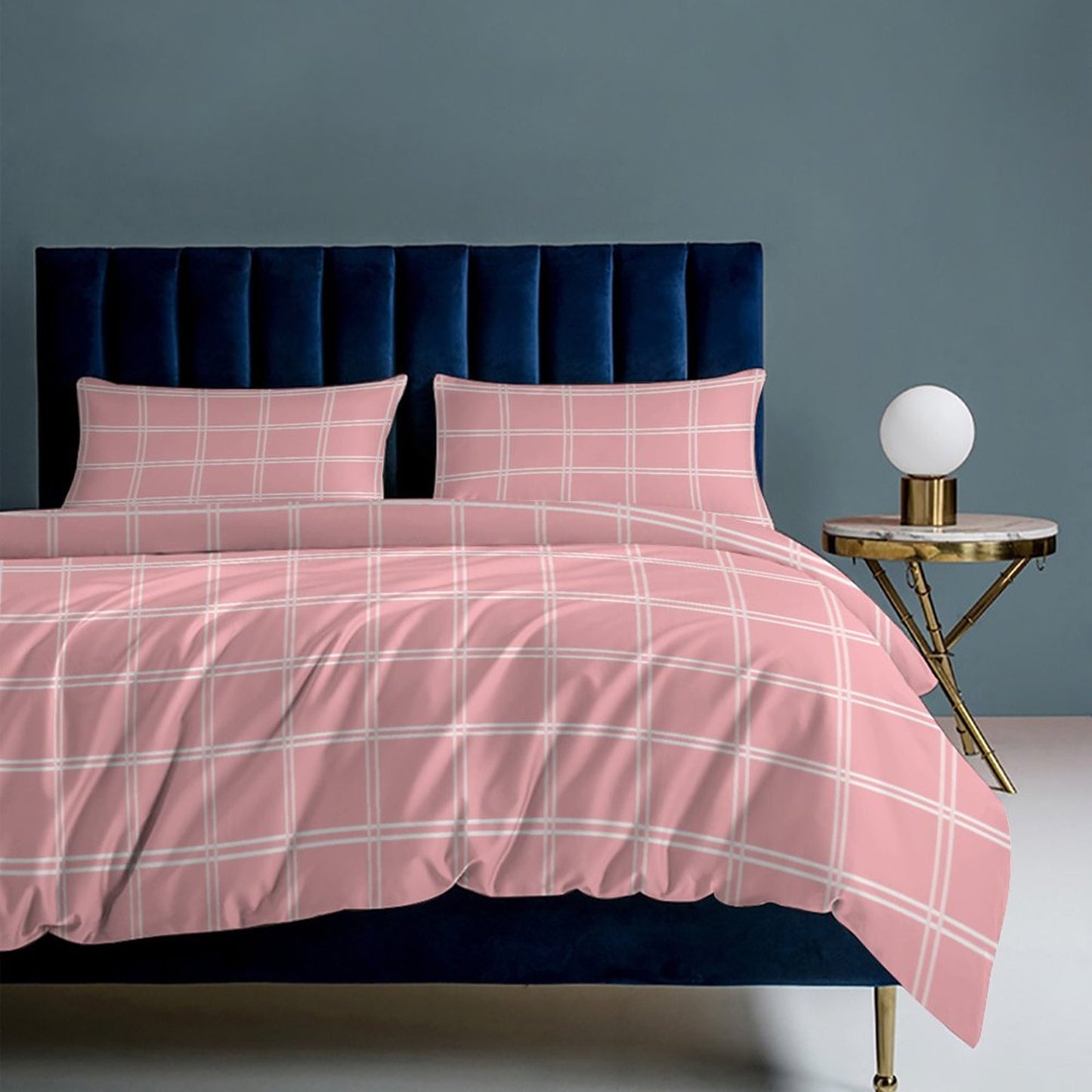 3-Piece Bedding Set-90"x90" Full/Queen Girly Plaid