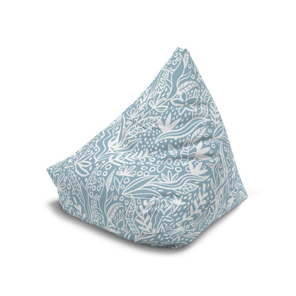 Blue White Floral Bean Bag Chair Cover