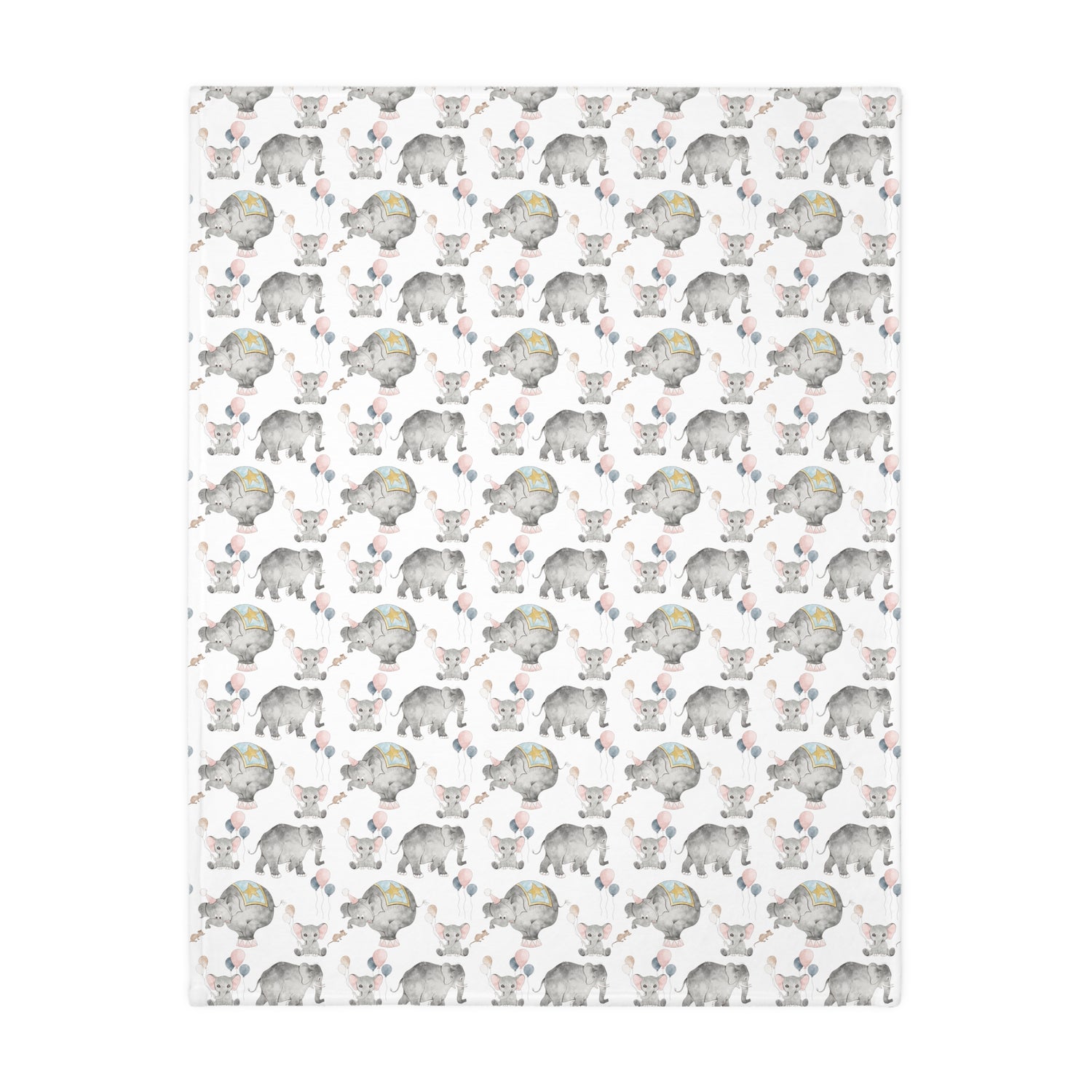 Velveteen Microfiber Two-sided Blanket Watercolor Circus Animals