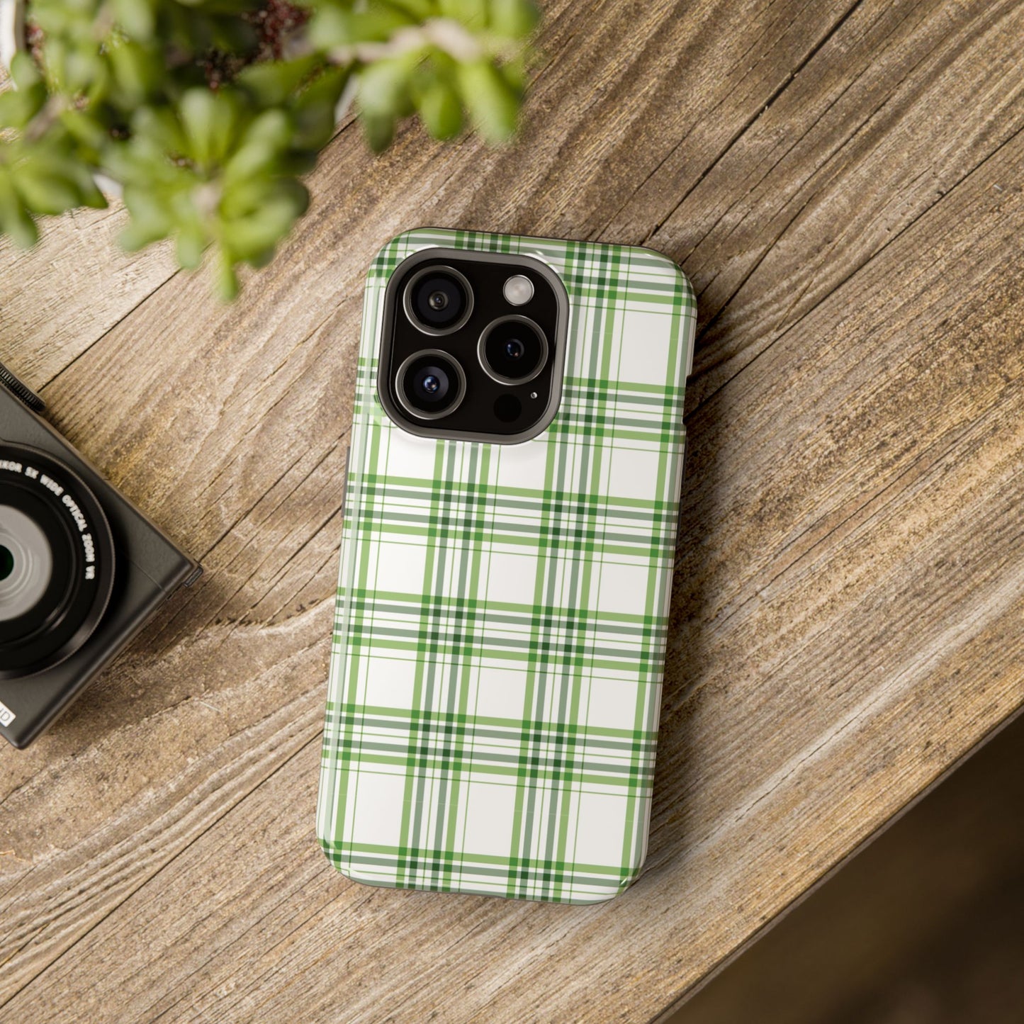 Impact-Resistant Phone Case -St. Patrick's Day Plaid