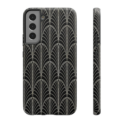 Impact-Resistant Phone Case- Art Deco Black Beige