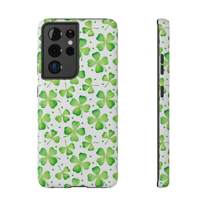 Impact-Resistant Phone Case- Watercolor Clovers