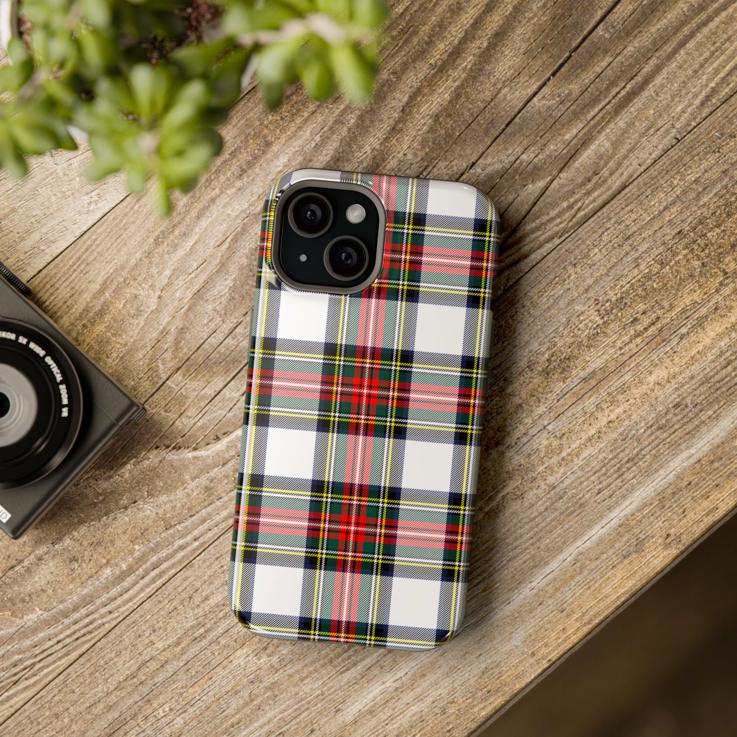 Christmas Holiday Tartan Plaid Impact-Resistant Phone Case, Holiday Phone Case, Fashion Phone Case, iPhone, Samsung Case