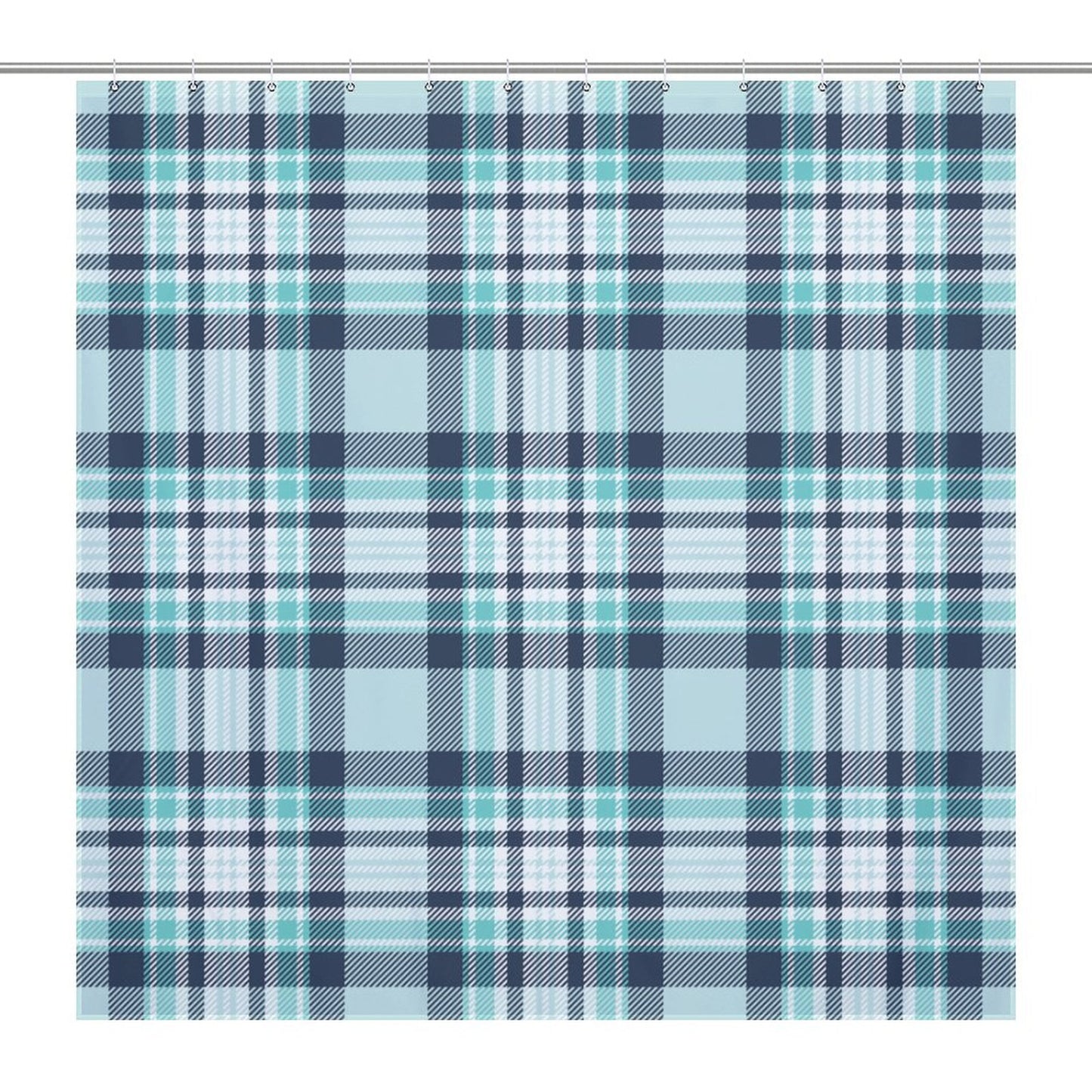 Lightweight Shower Curtain- All the Blues Plaid